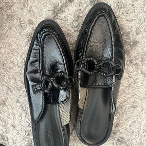 Sam Edelman CIRCUS Black Loafers with Chain Detail